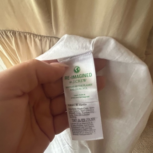 J. Crew Factory Squared Neck, Multi-tier, Neutral Color, Midi Dress - Picture 8 of 11